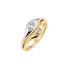 Δαχτυλίδι με Lab Grown Diamonds Λευκόχρυσος & Χρυσός Κ14 SKU-87800