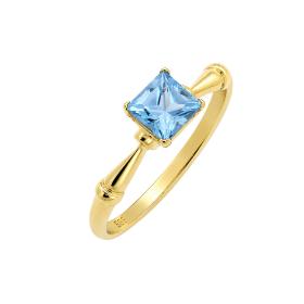 Μονόπετρο Δαχτυλίδι με Sky Blue Topaz σε Κίτρινο Χρυσό K9 SKU-87965