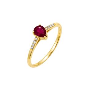 Δαχτυλίδι Χρυσός Κ9 με Ρουμπίνι & Ζιργκόν SKU-87028