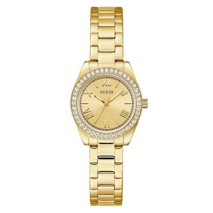 Γυναικείο Ρολόι GUESS Mini Luna με Κρύσταλλα & Χρυσό Καντράν SKU-87875