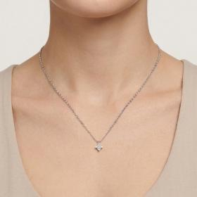 Κολιέ Μονόπετρο με Lab Grown Diamond Λευκόχρυσος K14 SKU-87035