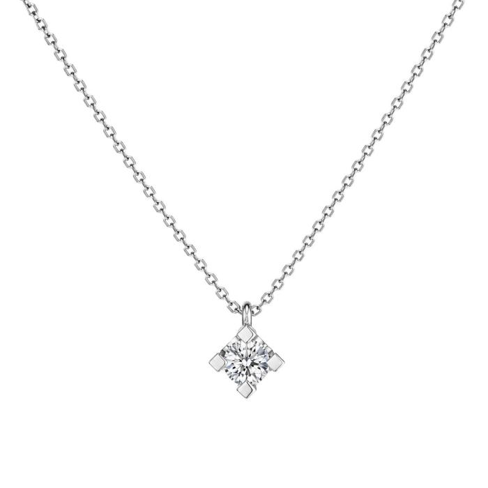 Κολιέ Μονόπετρο με Lab Grown Diamond σε Λευκόχρυσο Κ14 SKU-87034