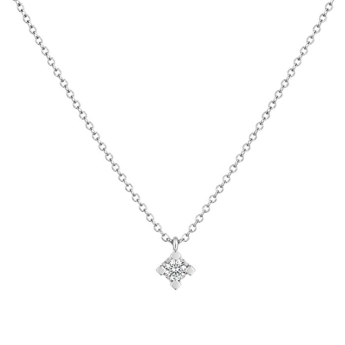 Κολιέ Μονόπετρο με Lab Grown Diamond Λευκόχρυσος K14 SKU-87035