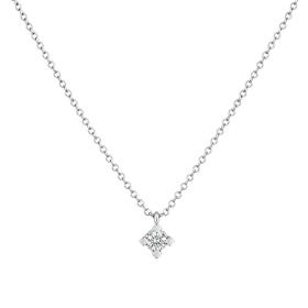 Κολιέ Μονόπετρο με Lab Grown Diamond Λευκόχρυσος K14 SKU-87035