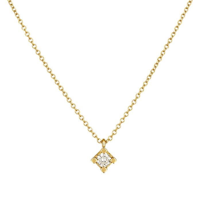 Κολιέ Μονόπετρο με Lab Grown Diamond σε Κίτρινο Χρυσό Κ14 SKU-87280
