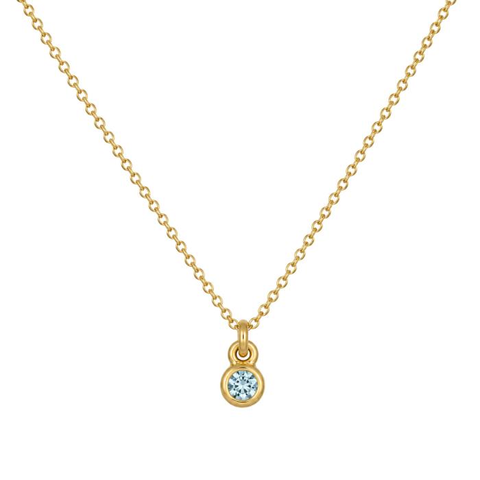 Κολιέ Μονόπετρο Χρυσός K14 με Aquamarine SKU-87384