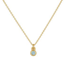 Κολιέ Μονόπετρο Χρυσός K14 με Aquamarine SKU-87384