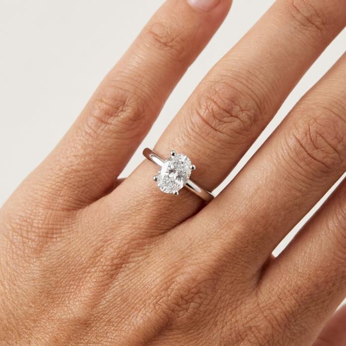 Μονόπετρο με Οβάλ Lab Grown Diamond σε Λευκόχρυσο Κ14 SKU-87864