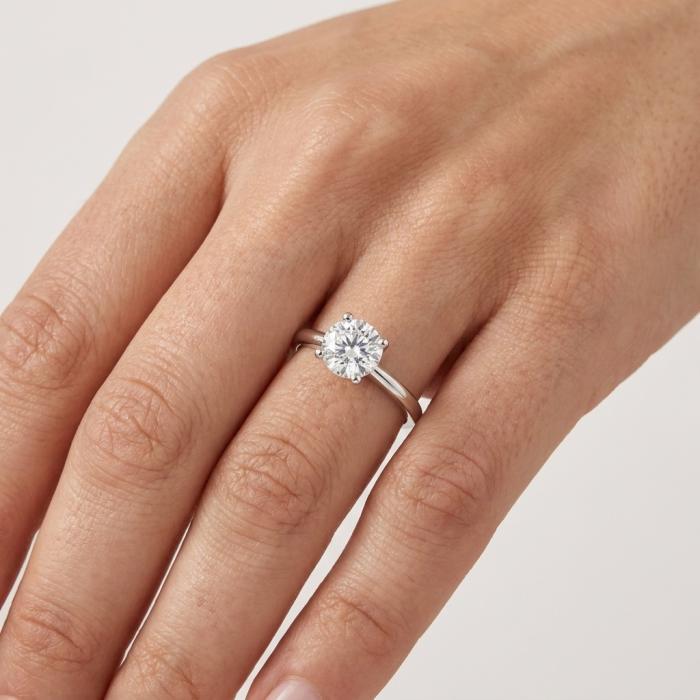 Μονόπετρο με Lab Grown Diamond Λευκόχρυσος K14 SKU-87874