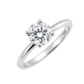 Μονόπετρο με Lab Grown Diamond Λευκόχρυσος K14 SKU-87874