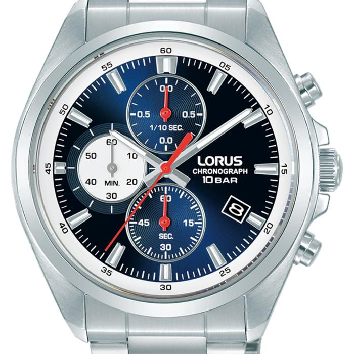 Ανδρικό Ρολόι LORUS Sports με Μπλέ Καντράν & Ασημί Μπρασελέ SKU-87866
