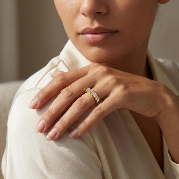 Δαχτυλίδι Σειρέ Μισόβερο με Lab Grown Diamond σε Κίτρινο Χρυσό Κ14 SKU-87173