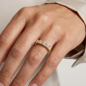 Δαχτυλίδι Σειρέ Μισόβερο με Lab Grown Diamond σε Κίτρινο Χρυσό Κ14 SKU-87173