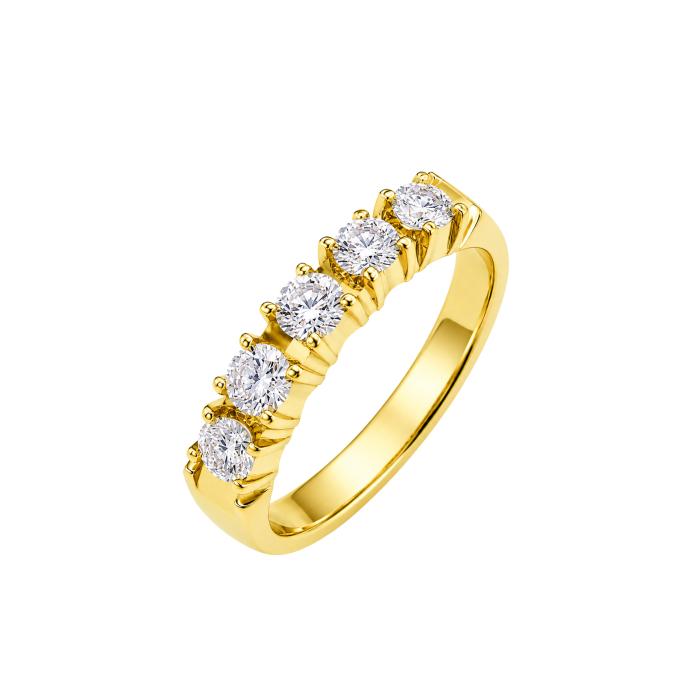 Δαχτυλίδι Σειρέ Μισόβερο με Lab Grown Diamond σε Κίτρινο Χρυσό Κ14 SKU-87173