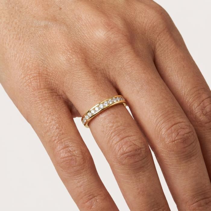 Σειρέ Μισόβερο Δαχτυλίδι με Lab Grown Diamonds Χρυσός K18 SKU-87187