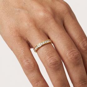 Σειρέ Μισόβερο Δαχτυλίδι με Lab Grown Diamonds Χρυσός K18 SKU-87187