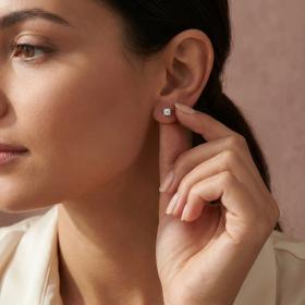 Σκουλαρίκια Μονόπετρα με Lab Grown Diamond σε Λευκόχρυσο K14 SKU-87033