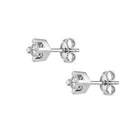 Σκουλαρίκια Μονόπετρα με Lab Grown Diamond σε Λευκόχρυσο K14 SKU-87032