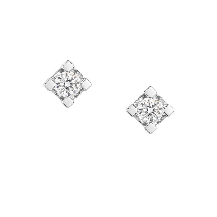 Σκουλαρίκια Μονόπετρα με Lab Grown Diamond σε Λευκόχρυσο K14 SKU-87032