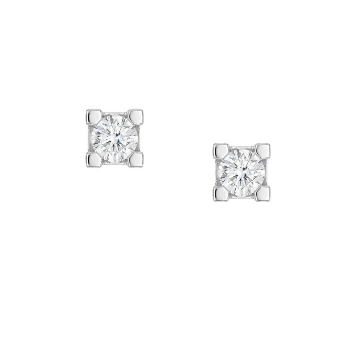 Σκουλαρίκια Μονόπετρα με Lab Grown Diamond σε Λευκόχρυσο K14 SKU-87033