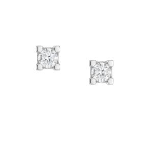 Σκουλαρίκια Μονόπετρα με Lab Grown Diamond σε Λευκόχρυσο K14 SKU-87033