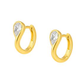 Σκουλαρίκια Κρίκοι Δάκρυ με Lab Grown Diamond  Χρυσός 14Κ SKU-87801