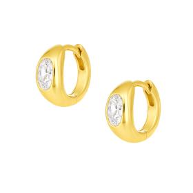Σκουλαρίκια Μονόπετρα Κρίκοι με Lab Grown Diamond Χρυσός K14 SKU-87814