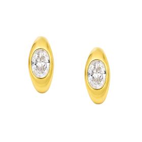 Σκουλαρίκια Μονόπετρα Κρίκοι με Lab Grown Diamond Χρυσός K14 SKU-87814