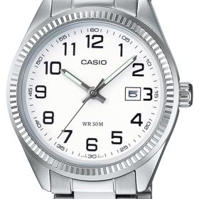 Ρολόι CASIO με Λευκό Καντράν & Ασημί Μπρασελέ SKU-87873
