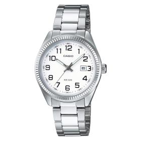 Ρολόι CASIO με Λευκό Καντράν & Ασημί Μπρασελέ SKU-87873