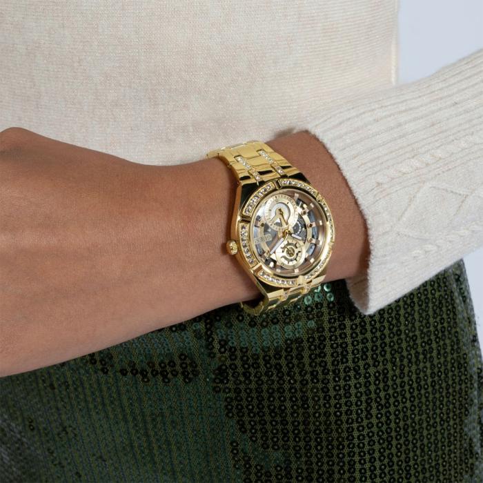 Γυναικείο Ρολόι GUESS Allara με Χρυσό Μπρασελέ SKU-88384