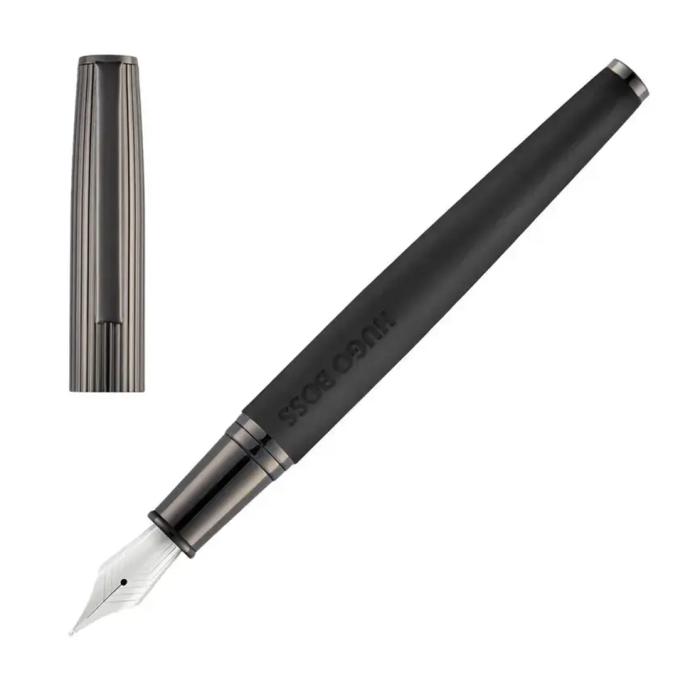 Πένα Hugo Boss Illusion Arcade Black & Gun Fountain Pen SKU-88000