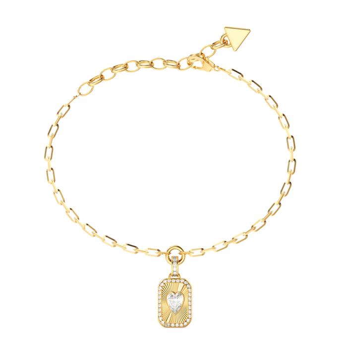 Βραχιόλι Guess Crystal Love με Λευκά Ζιργκόν από Ανοξείδωτο Ατσάλι SKU-88642
