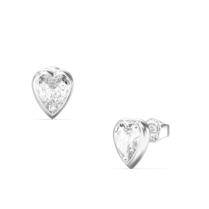 Σκουλαρίκια Guess Crystal Love από Ανοξείδωτο Ατσάλι με Λευκά Ζιργκόν SKU-88649