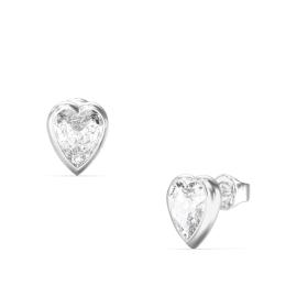 Σκουλαρίκια Guess Crystal Love από Ανοξείδωτο Ατσάλι με Λευκά Ζιργκόν SKU-88649
