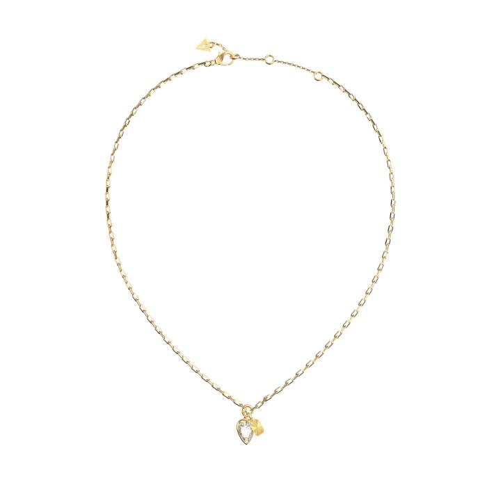 Κολιέ Guess Crystal Love από Ανοξείδωτο Ατσάλι με Λευκά Ζιργκόν SKU-88656