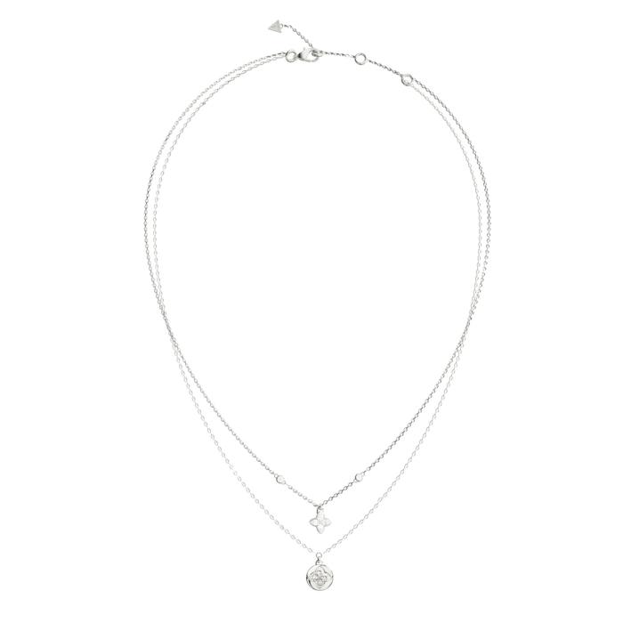 Κολιέ Guess Spinning Bloom Από Ανοξείδωτο Ατσάλι με Λευκά Ζιργκόν SKU-88658