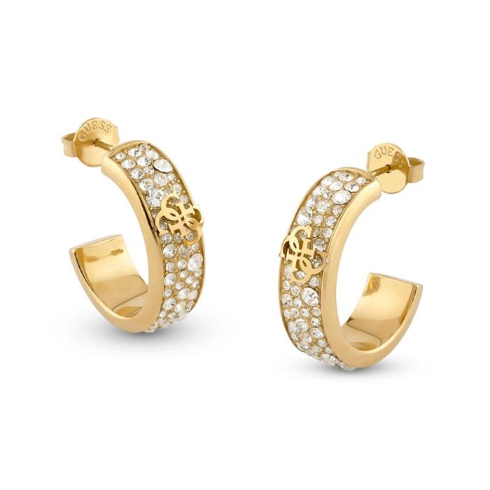 Σκουλαρίκια Guess Κρίκοι 4G Supreme από Ανοξείδωτο Ατσάλι & Ζιργκόν SKU-88887