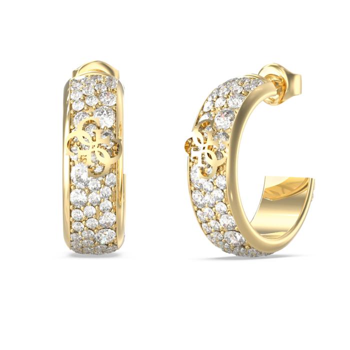 Σκουλαρίκια Guess Κρίκοι 4G Supreme από Ανοξείδωτο Ατσάλι & Ζιργκόν SKU-88887