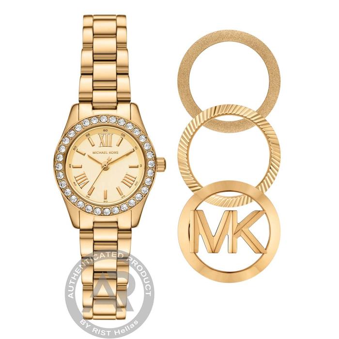 Γυναικείο Ρολόι MICHAEL KORS Lexington Set με Χρυσό Καντράν SKU-88919