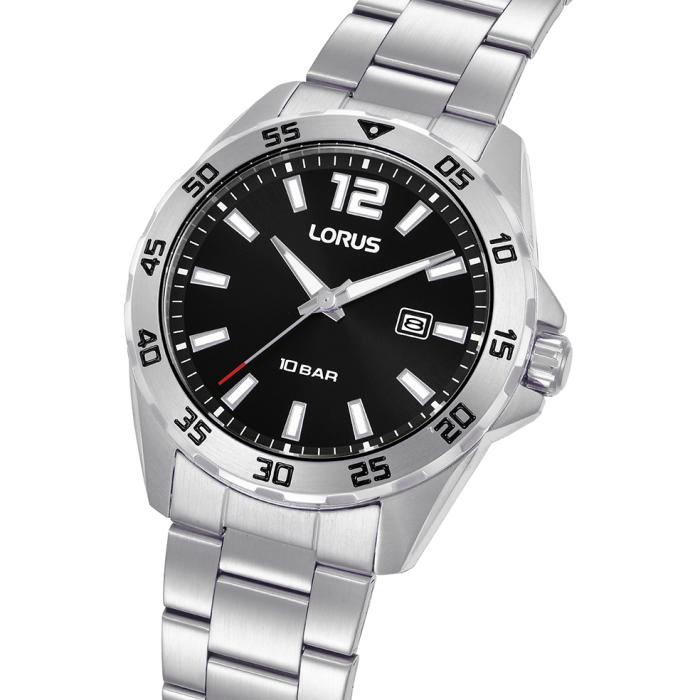 Ανδρικό Ρολόι LORUS Sports με Μαύρο Καντράν & Ασημί Μπρασελέ SKU-88944
