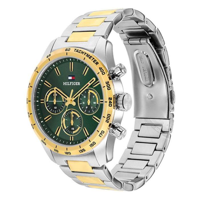 Ανδρικό Ρολόι TOMMY HILFIGER Hampton με Δίχρωμο Μπρασελέ SKU-88522