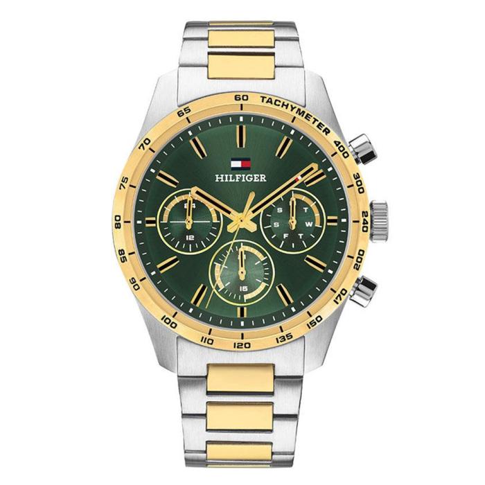 Ανδρικό Ρολόι TOMMY HILFIGER Hampton με Δίχρωμο Μπρασελέ SKU-88522