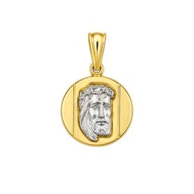 Φυλαχτό Κωνσταντινάτο Ιησούς Λευκόχρυσος & Χρυσός Κ9 SKU-88286