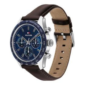 Ανδρικό Ρολόι TOMMY HILFIGER Hampton με Καφέ Λουράκι SKU-89011