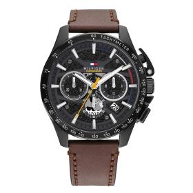 Ανδρικό Ρολόι TOMMY HILFIGER Bank με Καφέ Λουράκι SKU-89012