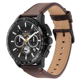 Ανδρικό Ρολόι TOMMY HILFIGER Bank με Καφέ Λουράκι SKU-89012