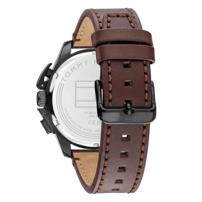 Ανδρικό Ρολόι TOMMY HILFIGER Bank με Καφέ Λουράκι SKU-89012