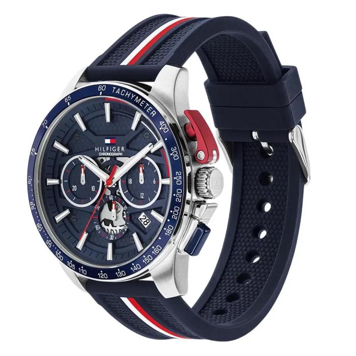 Ανδρικό Ρολόι TOMMY HILFIGER Bank με Μπλέ Λουράκι SKU-89013