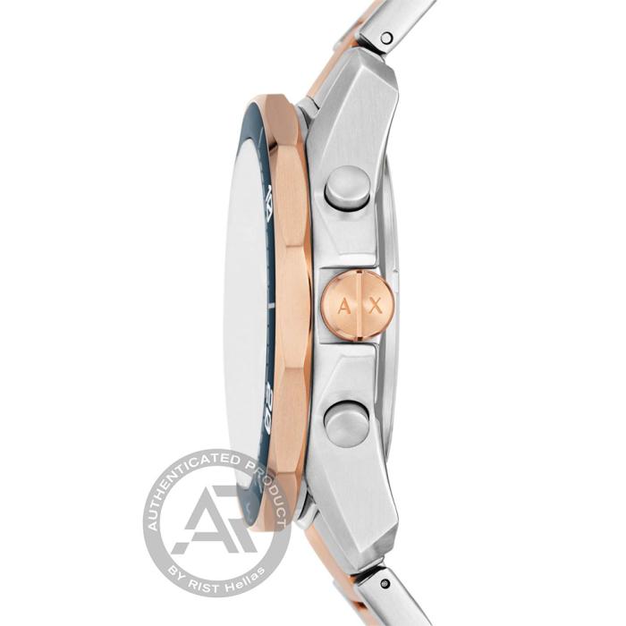 Ανδρικό Ρολόι Armani Exchange Spencer με Δίχρωμο Μπρασελέ SKU-89983
